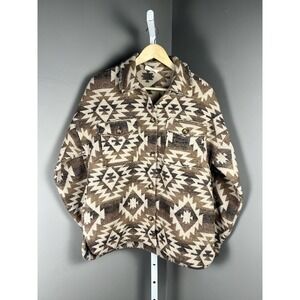 New In Aztec Print Shacket Jacket Button Up Western Southwest Desert Coat S